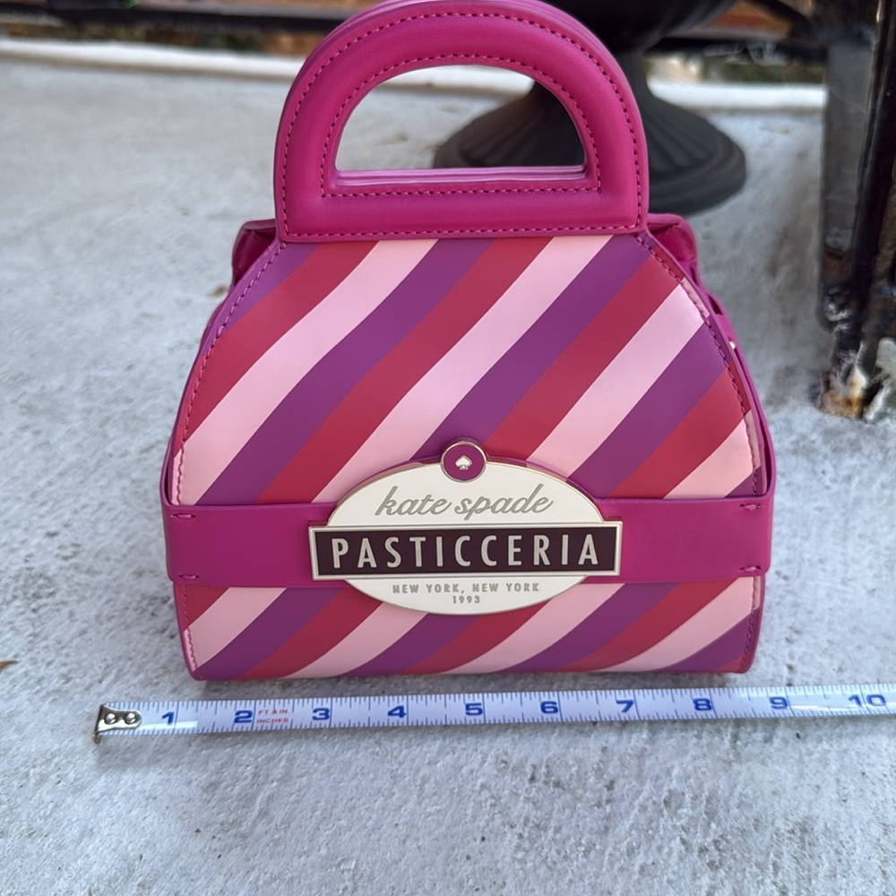 Kate Spade Pink and Purple Striped Mini Bag/Pastry Box Bag - Picture 7 of 9